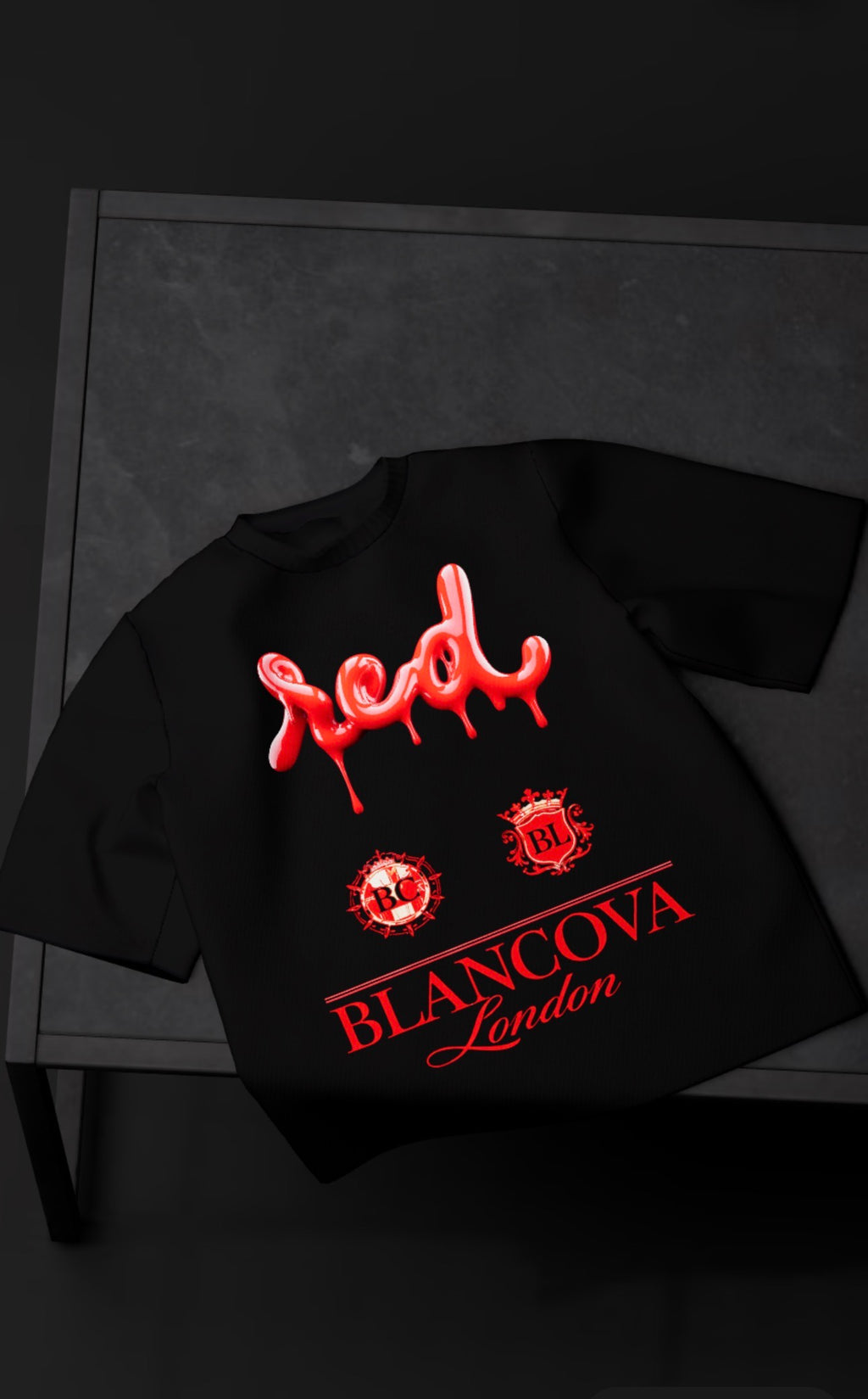 BLANCOVA “Crimson Rouge” Oversized T-Shirt