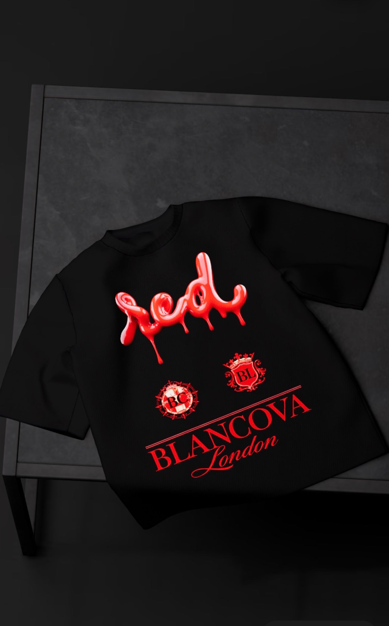 BLANCOVA “Crimson Rouge” Oversized T-Shirt