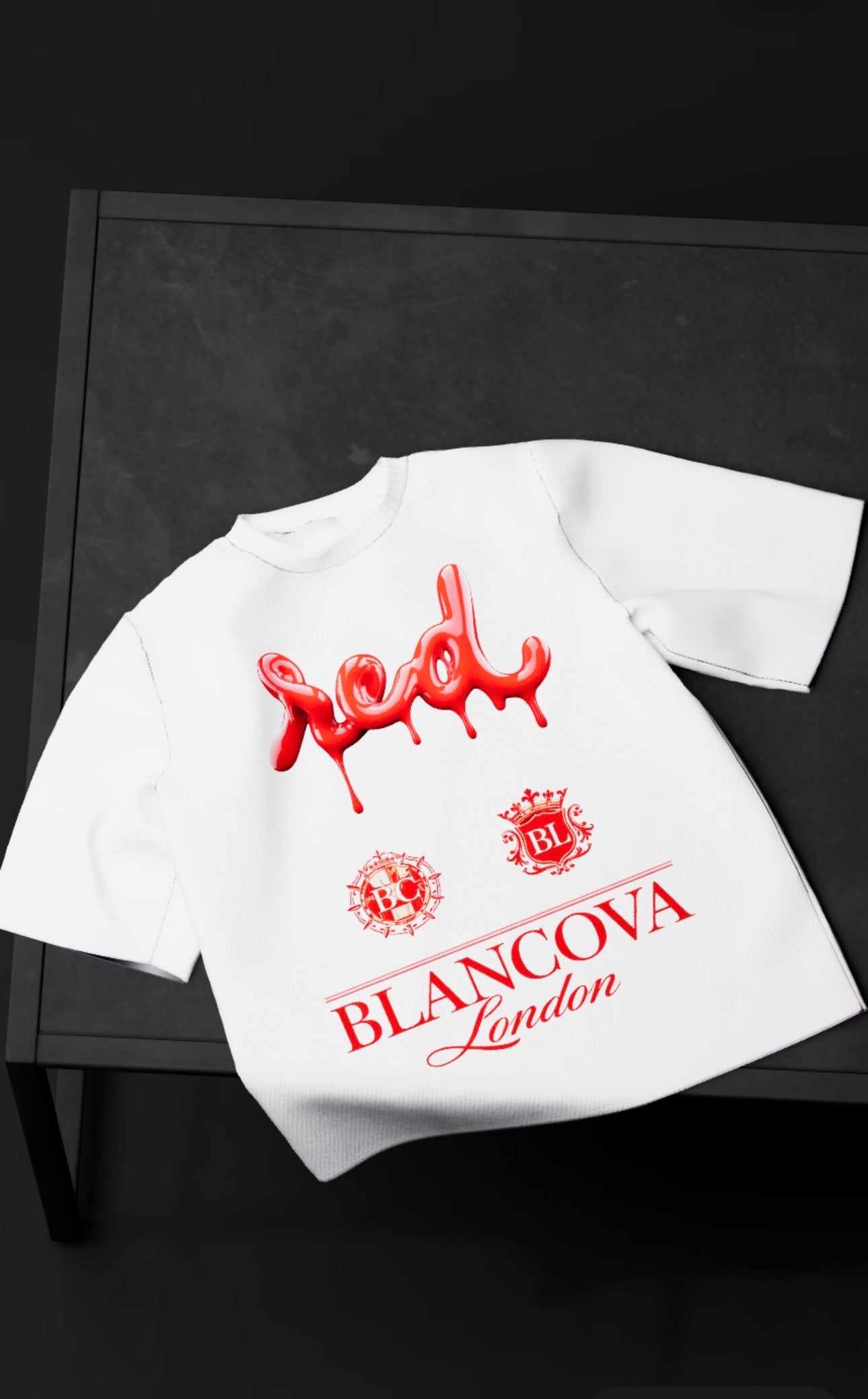 BLANCOVA “Crimson Rouge” Oversized T-Shirt