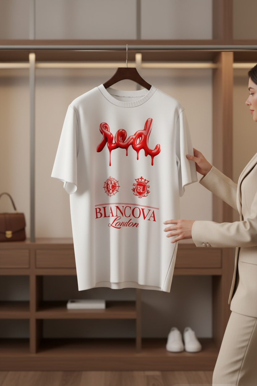 BLANCOVA “Crimson Rouge” Oversized T-Shirt